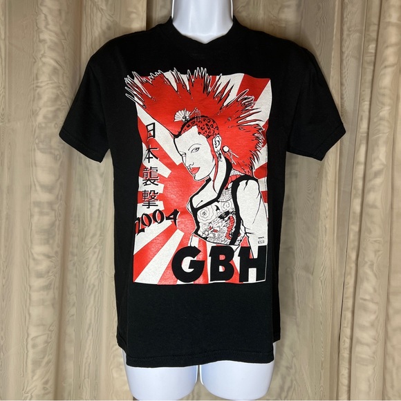Vintage GBH 2004 Japanese Tour Tee Shirt Darenzia Dave Glass Punk Mohawk RARE